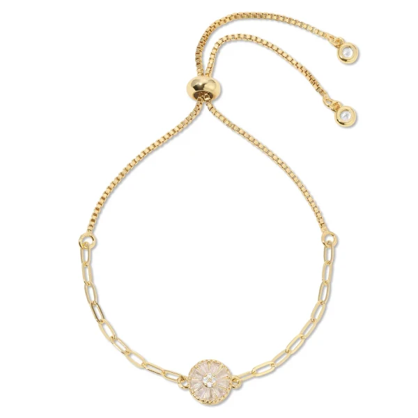 Gold plated crystal pulley bracelet 