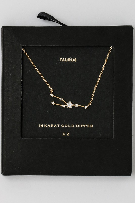 Taurus  Zodiac Constellation Necklace