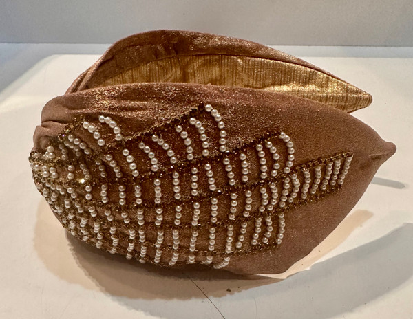 Nam Josh antique gold pearl headband 