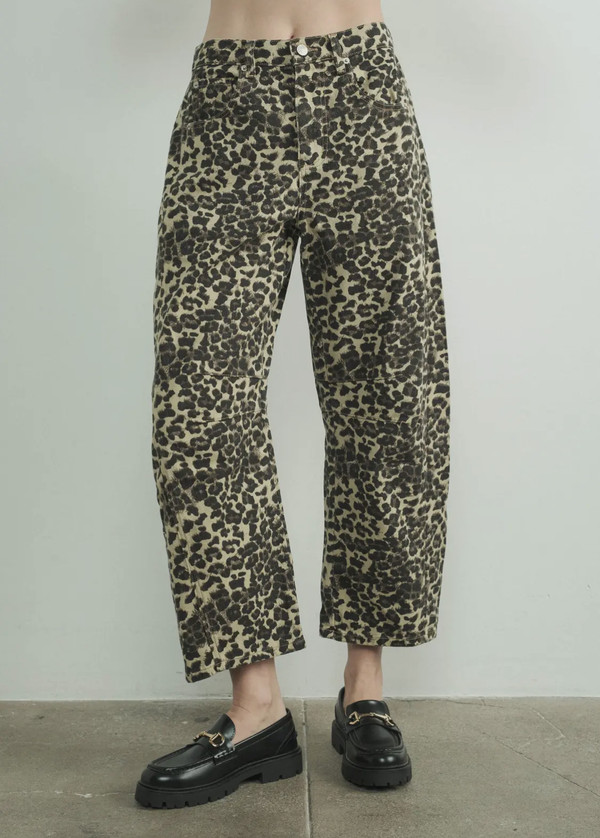 Leopard  fever barrel jeans