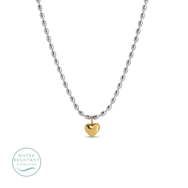 Dainty heart two tone necklace 