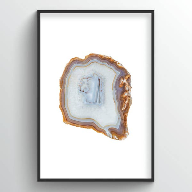 White Geode Art Print