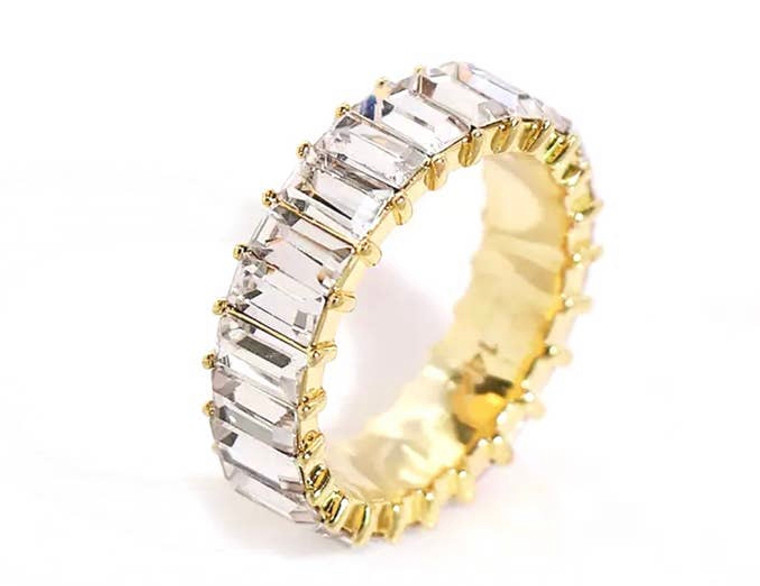 Crystal Baguette gold plated ring