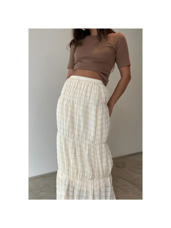Cotton tiered maxi skirt