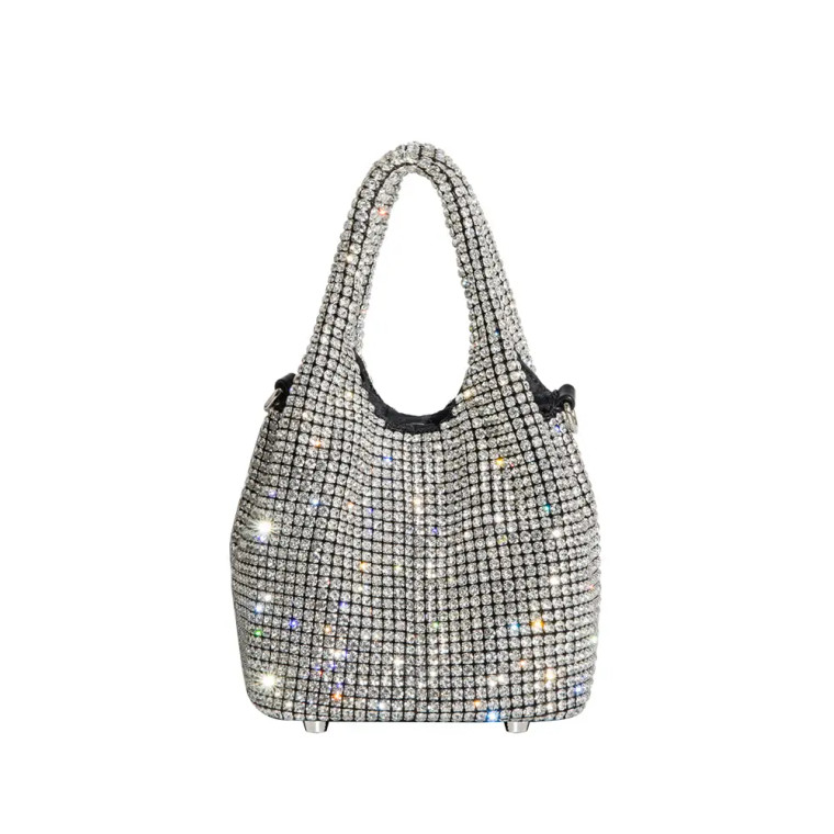 Melie Bianco silver crystal bag