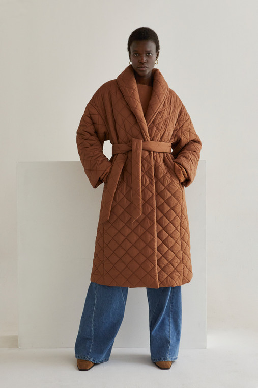 Amber puffer robe coat