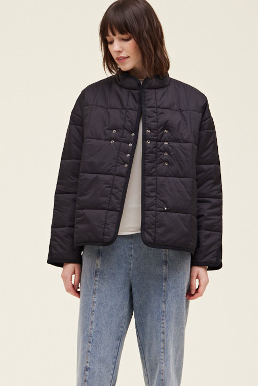  Black waterproof quilted jacket