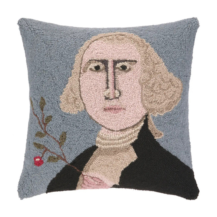 George Washington wool hook pillow 