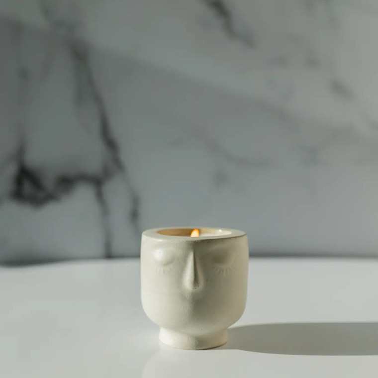 Coconut Soy Candle in Modern Face Vessel - But First Sleep