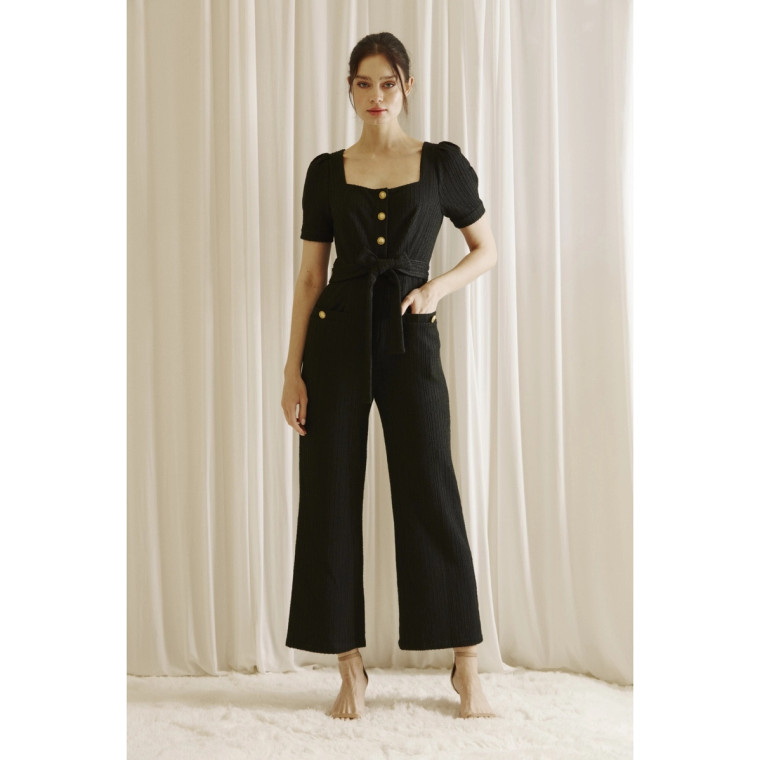 Black belted jumpsuit