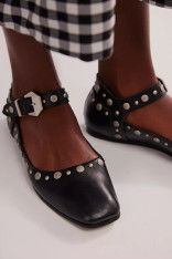 Free People black leather mystic ballet flats