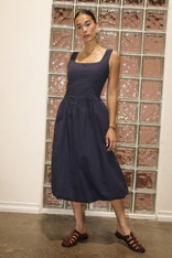 Navy cotton bubble dress