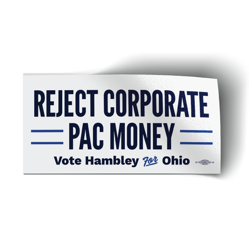 Reject Corporate PAC Money (8" x 4" Vinyl Sticker)