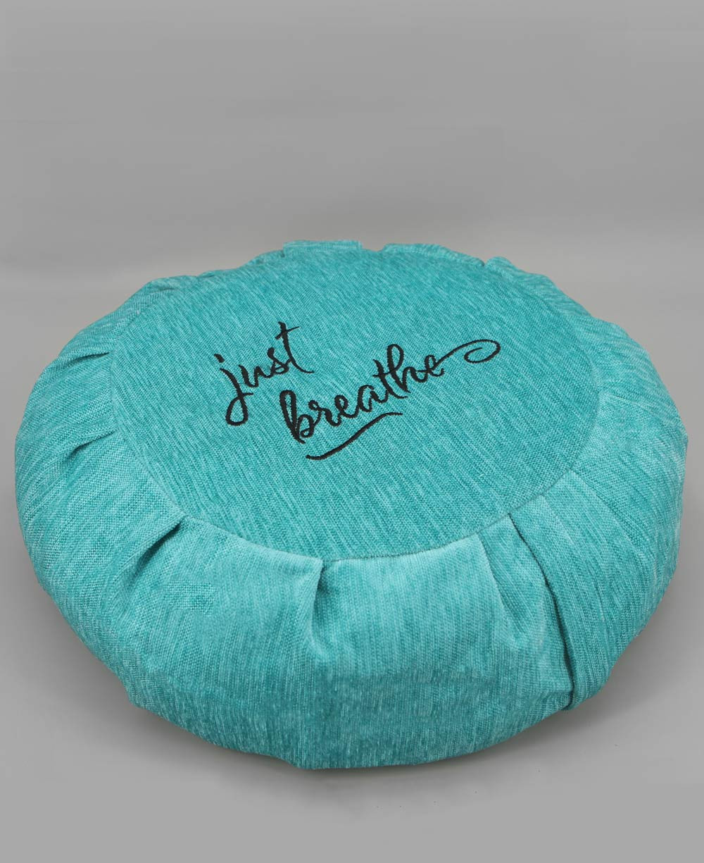 Just Breathe Turquoise Zafu Meditation Cushion