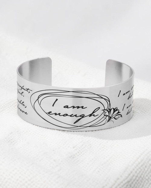 I Am Enough Wide Cuff Bracelet - Bracelets