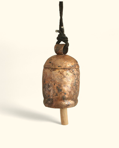 Fairtrade Large Hand-Hammered Cowbell Wall Chime