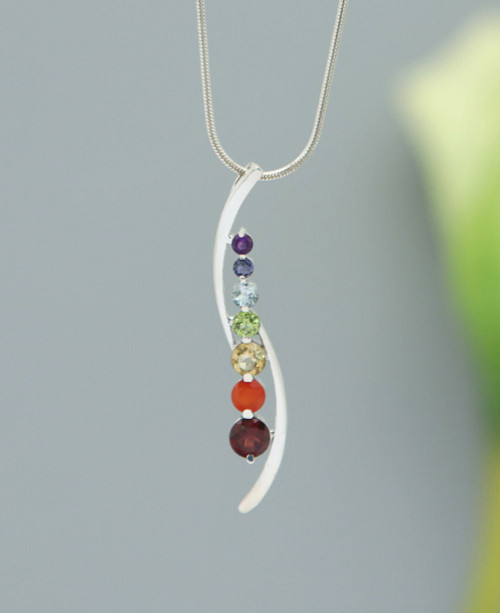 Sterling Silver Geometric Chakra Pendant - Charms & Pendants - -