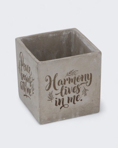 Inspirational Cast Stone Planter – 4 - Sided Engraved “Stillness Anchors Me” Cement Pot - Pots & Planters