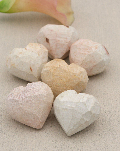Soapstone Rough Hearts Set of 6