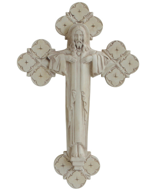 Renaissance Cross Wall Plaque, Stone Finish