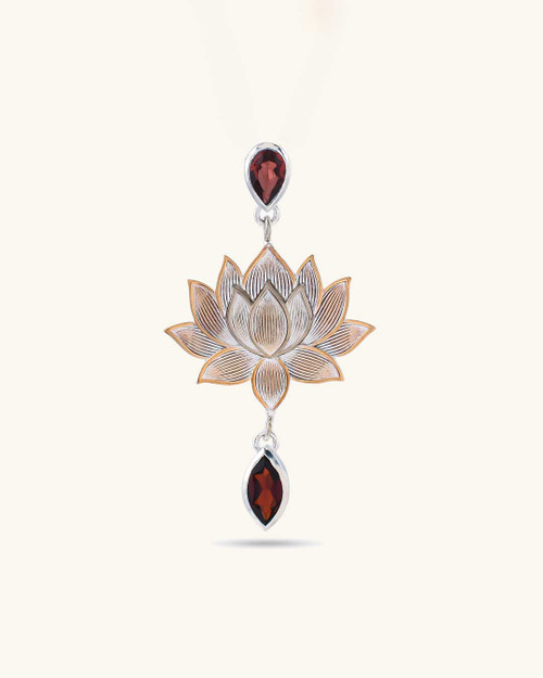 Lotus Garnet Pendant