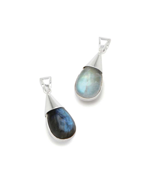 Trust and Intuition Two - Sided Gemstone Drop Pendant - Charms & Pendants