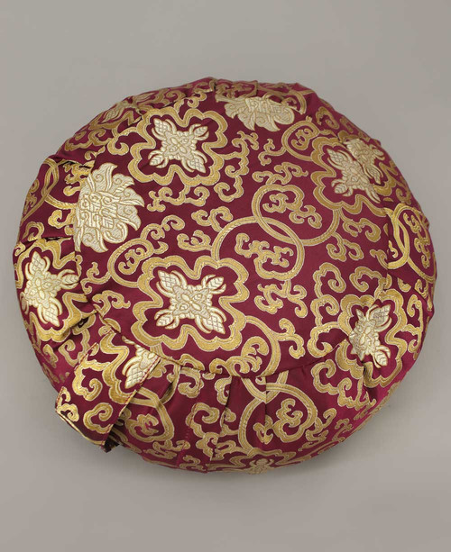 Plum Purple Brocade Zafu Meditation Cushion - Massage Cushions