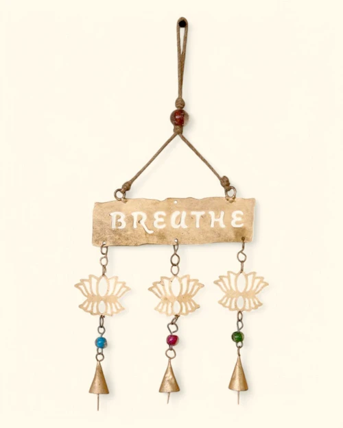 Breathe Fairtrade Triple Lotus Wall Hanging - Wind Chimes