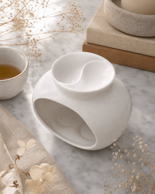 Yin Yang Design Ceramic Oil or Wax Melt Burner - Incense Holders