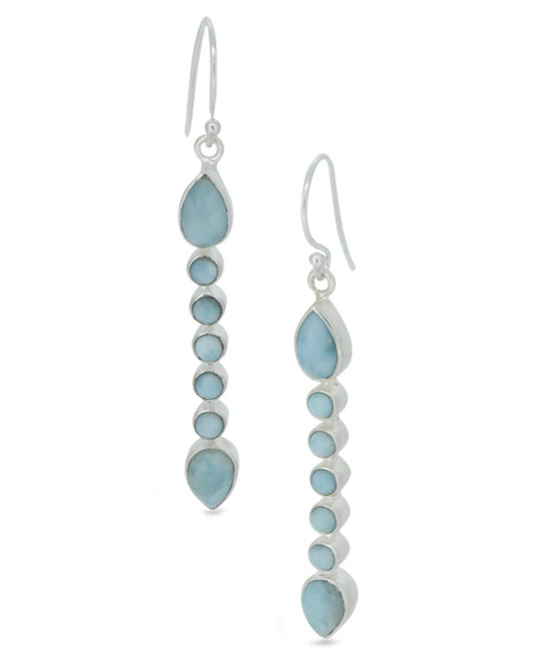 Sterling Silver Calming Larimar Earrings - Earrings