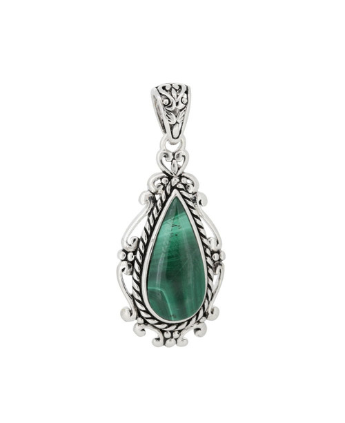 Sterling Silver Malachite Pendant - Charms & Pendants
