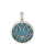 Sterling Silver Lotus Pendant with Reconstituted Turquoise - Charms & Pendants