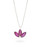 Dainty Lotus Birthstone Sterling Silver Necklace - Necklaces July (Ruby)
