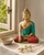 Brass Shakyamuni Buddha Statue with Colorful Detailing - Sculptures & Statues