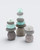 Mini Stacked Stone Cairns with Sea Glass — Set of 3 Zen Decor - Home Decor
