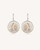 Crescent Moon Disc Earrings — Textured Silver-Plated Bronze - Earrings