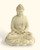 Meditating Buddha Statue on Lotus, Stone Finish, 11 Inches - Sculptures & Statues