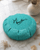 Just Breathe Turquoise Chenille Meditation Zafu Cushion, Buckwheat Insert - Massage Cushions