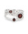Garnet Triple Gemstone Ring, Sterling Silver - Rings Size 6