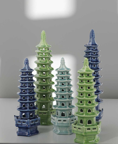 Zen-Inspired Porcelain Pagoda Sculptures: Embrace Tranquility
