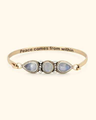 Moonstone Bracelet with Peaceful Affirmation