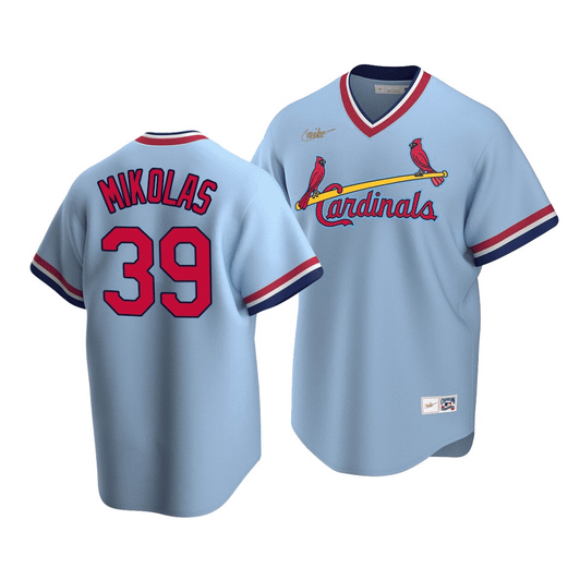 Men'S St. Louis Cardinals Miles Mikolas #39 Cooperstown Collection Light Blue Road Jersey