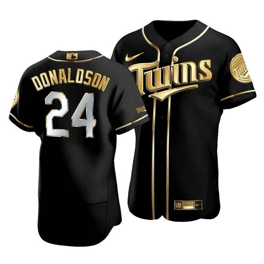 Men'S Minnesota Twins Josh Donaldson #24 Golden Edition Black  Jersey