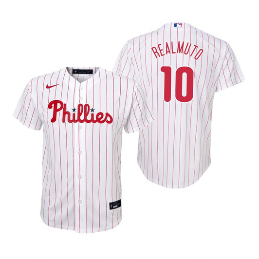 Philadelphia Phillies #10 J.T. Realmuto 2020 White Jersey Gift For Phillies Fans