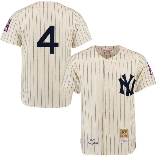 Lou Gehrig #4 New York Yankees Mitchell Ness Limited Throwback Jersey - Cream