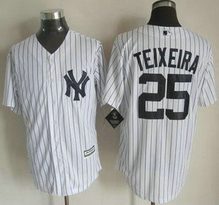 Mark Teixeira #25 New York Yankees 2015 Navy Pinstripe Limited Jersey - White