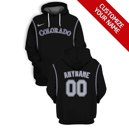 Colorado Rockies Mlb Baseball Team Black Personalized Number Name Jersey Style Gift For Rockies Fans Hoodie
