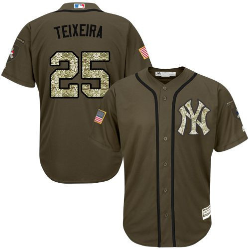 Mark Teixeira #25 New York Yankees Salute To Service Limited Jersey - Green