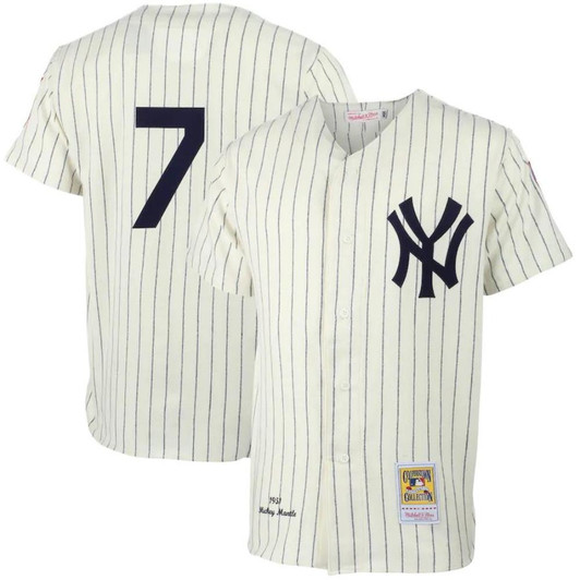 Mickey Mantle #7 New York Yankees 1951 Limited Throwback Jersey - Cream