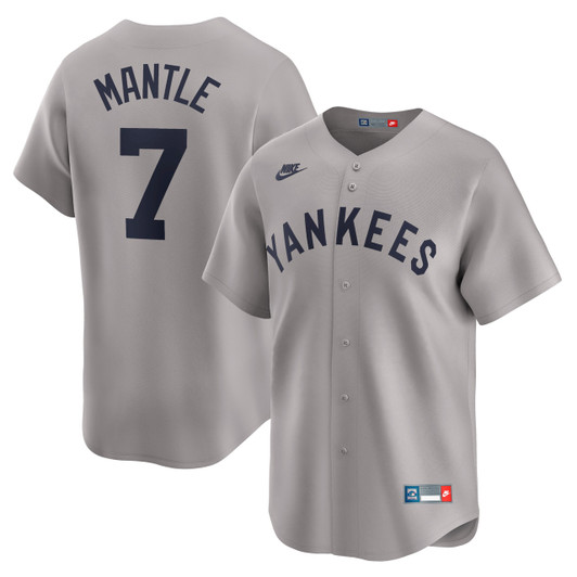 Mickey Mantle #7 New York Yankees Nike Throwback Cooperstown Limited Jersey - Gray